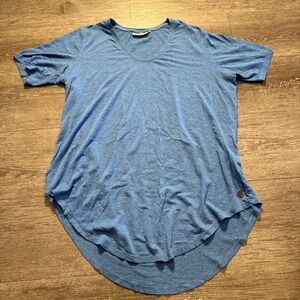 Tasc Performance Shirt Womens Large Blue Short Sleeve Lightweight Top Bamboo